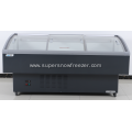 Large capacity island type retail horizontal display freezer